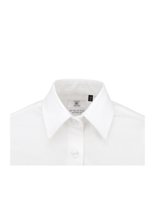 Sharp Κοντομάνικο Γυναικείο Πουκάμισο White