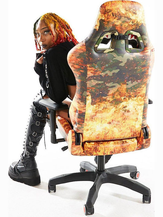 Sprayground Z393 Геймърски стол с регулируеми подлакътници Fire Camo