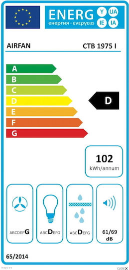 Airfan Ελεύθερος Απορροφητήρας 75cm Λευκός