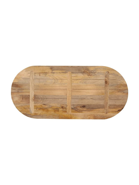vidaXL Oval Table Surface made of Solid Wood in Brown Color 100x40x2.5cm 370124 1pcs