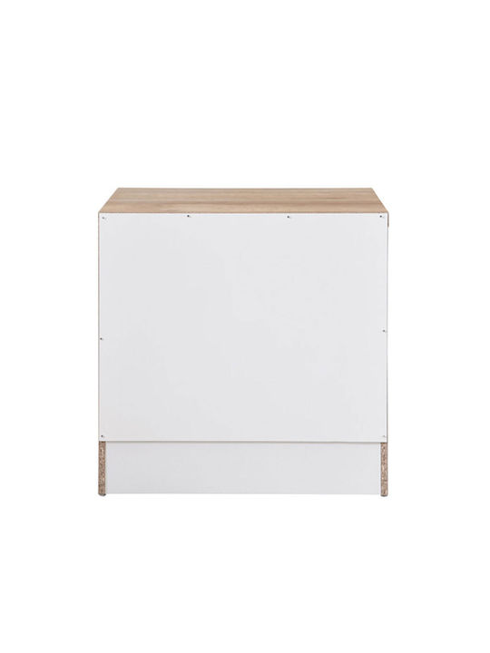 Practico Bedside Table Wooden White 50x40x50cm