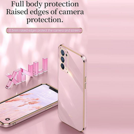 Oppo Reno5 4g Xinli Gerade 6d Vergoldeter Rand Tpu Stoßfeste Hülle Weißdornrot