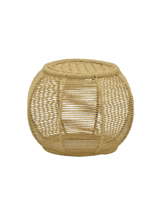 Stool For Living Room Wicker Wanar Natural 44x44x32cm