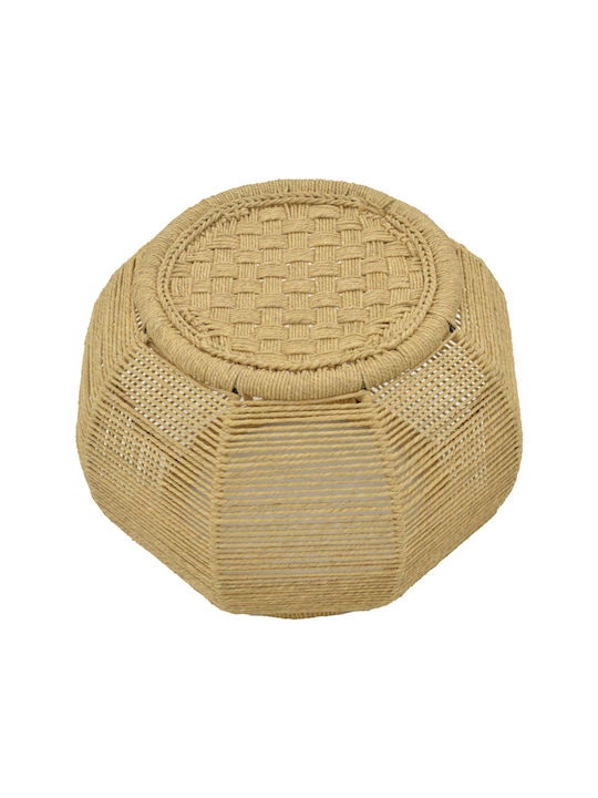 Stool For Living Room Wicker Wanar Natural 44x44x32cm