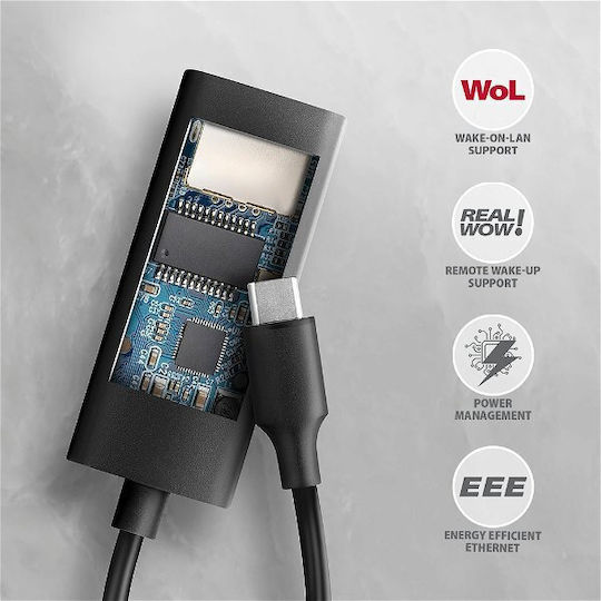 Axagon ADE-ARC Αντάπτορας Δικτύου USB-C με Ενσύρματη Σύνδεση Ethernet (v1)