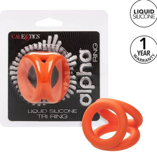 Calexotics Alpha Tri-ring Cock Ring Cock Silicon Portocaliu