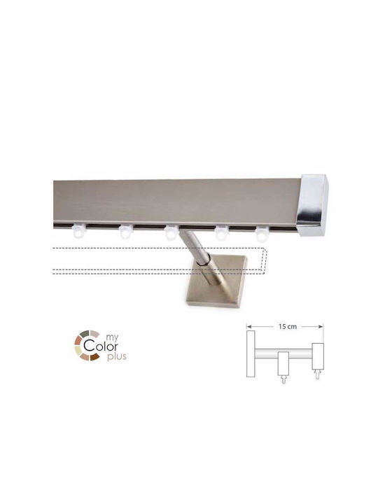 Anartisi Ideal One-Way Stainless Steel Curtain Track Silver 200cm A298365_11777