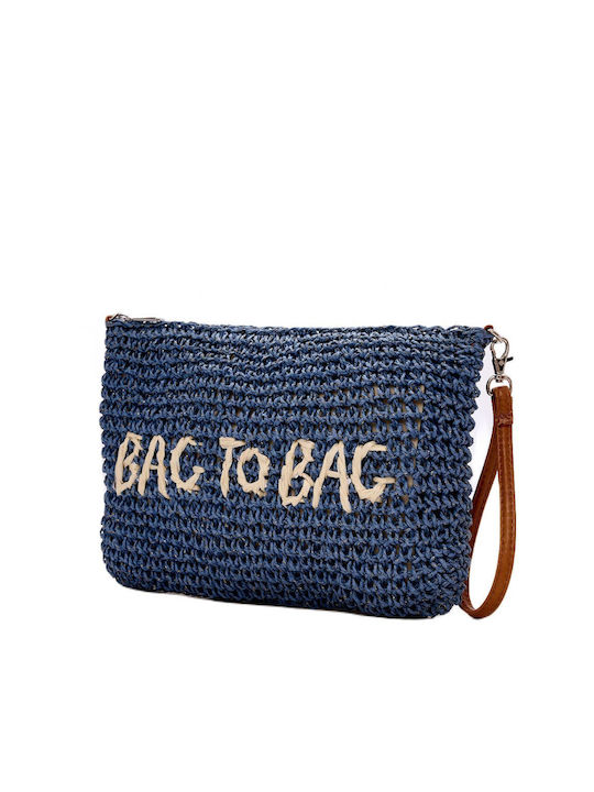 Bag to Bag Ψάθινο Damen Tasche Hand Blau