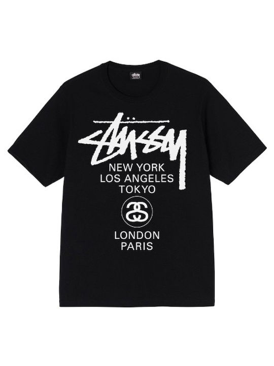 Stussy World Tour Men's Short Sleeve T-shirt Black