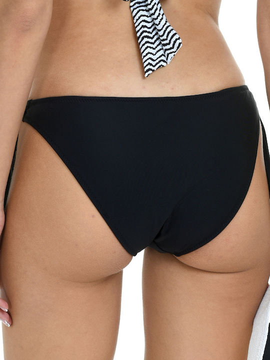 Bikini Slip με Κορδονάκια Μαύρο