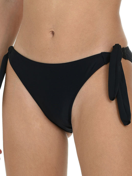 Bikini Slip με Κορδονάκια Μαύρο