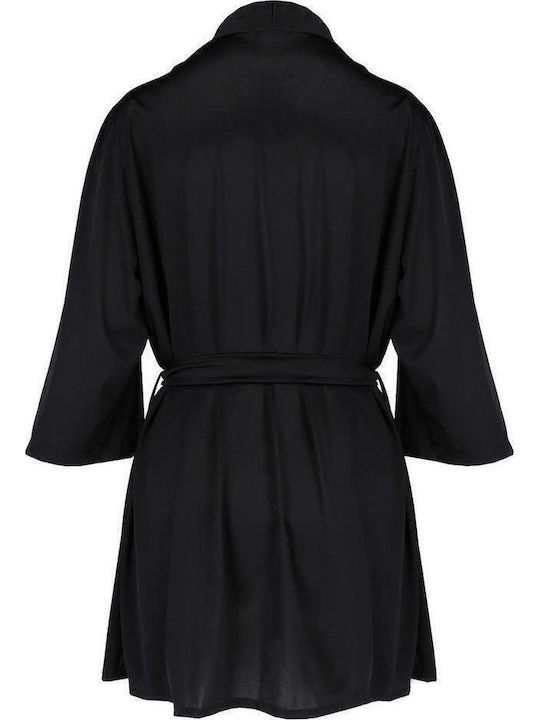 Casmir Lingerie Winter Damen Robe Schwarz Sybilla