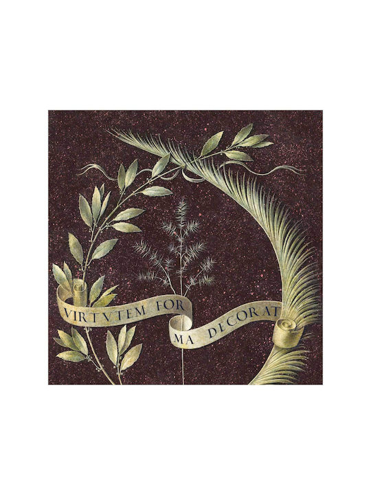 Wreath Of Laurel, Palm, And Juniper With A Scroll Inscribed Virtutem Forma Decorat (ca.1474–1478) By By Leonardo Da Vinci. O Картина Платнен 60x60см