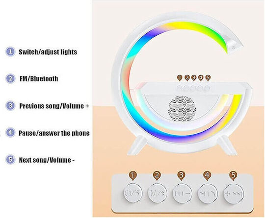 Ezra Boxă Bluetooth 5W cu Radio și Durată de Baterie până la 3 ore Alb