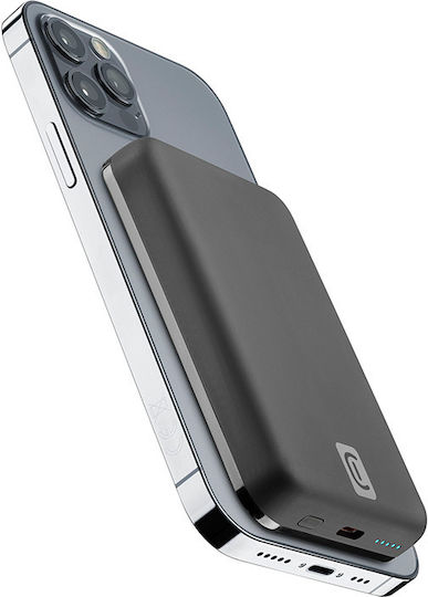 Cellular Line MAG MagSafe Power Bank 5000mAh 7.5W με Θύρα USB-C Μαύρο