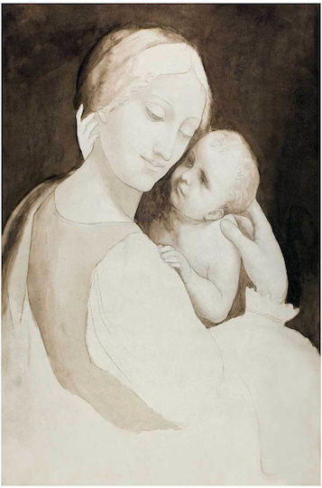 Madonna Child Fragment Woman’s Torso Tablou pe Pânză 50x80cm