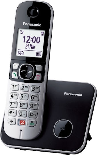 Panasonic KX-TG6851 Ασύρματο Τηλέφωνο με Ελληνικό Μενού Μαύρο