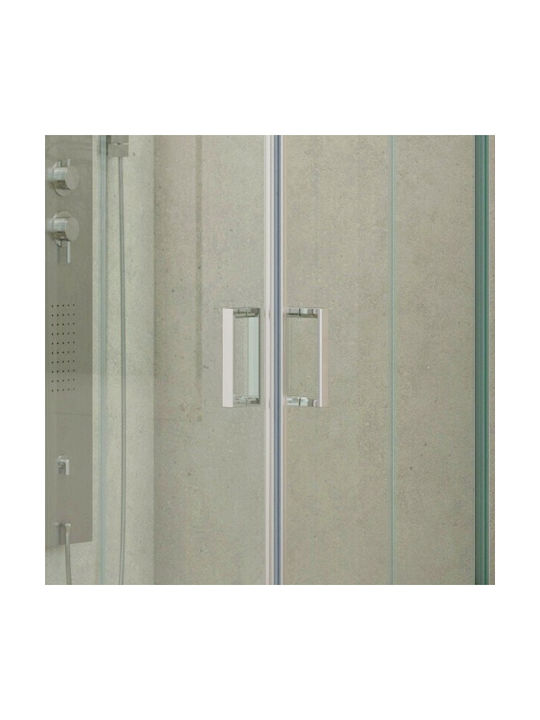 Karag Flora 100 Kabine für Dusche mit Schieben Tür 80x80x180cm Klarglas Cromo