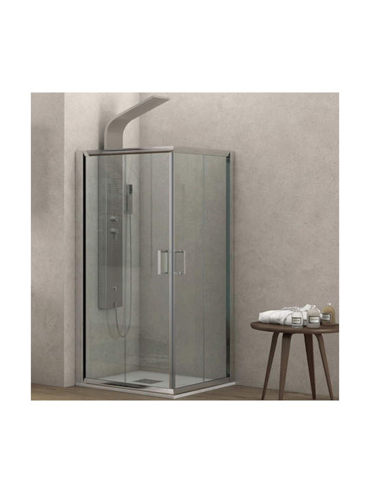 Karag Flora 100 NFL1008080180 Cabin for Shower with Sliding Door 80x80x180cm Clear Glass Cromo