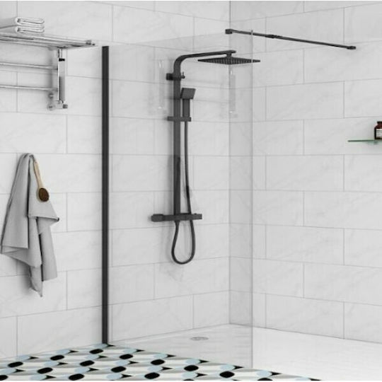 Karag Walkin 1 Διαχωριστικό Ντουζιέρας 110x200cm Clear Glass Cromo Karag Walkin 1 Διαχωριστικό Ντουζιέρας 110x200cm Clear Glass Cromo