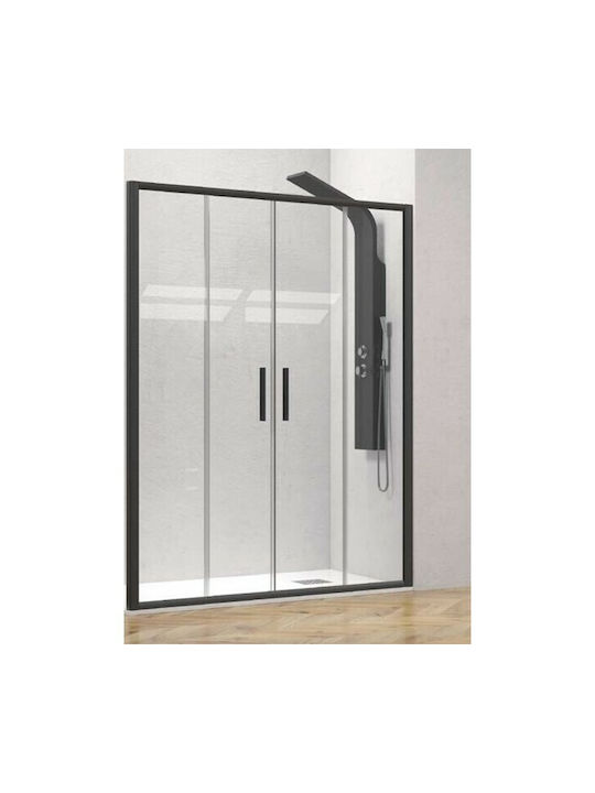 Karag FLORA 600 FLO600160NE Shower Screen for Shower with Sliding Door 70x190cm Clear Glass Nero