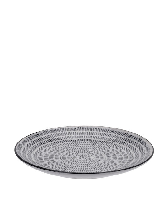 Zaros Plate Shallow Ceramic Gray with Diameter 21cm 1pcs