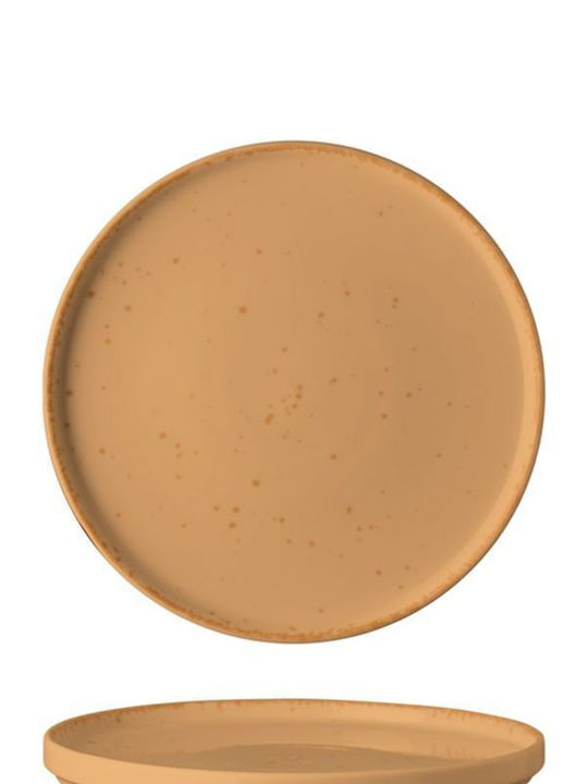 Ready Plate Shallow made of Porcelain Brown with Diameter 22cm 6pcs