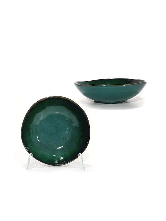 ArteLibre Plate Soup made of Porcelain Green with Diameter 22cm