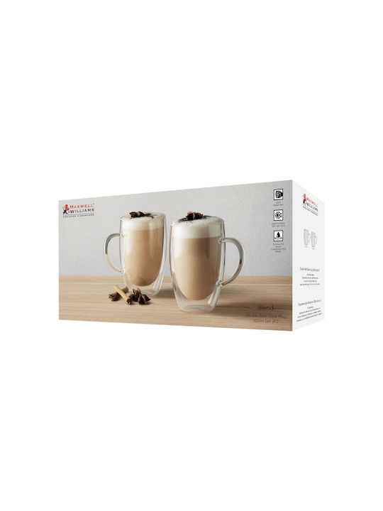 Maxwell & Williams Becher Glas Weiß 350ml 2Stück