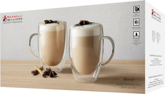 Maxwell & Williams Becher Glas Weiß 350ml 2Stück