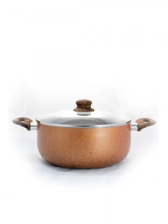 Chios Hellas Woodstone Βαθιά Κατσαρόλα από Αλουμίνιο 24cm