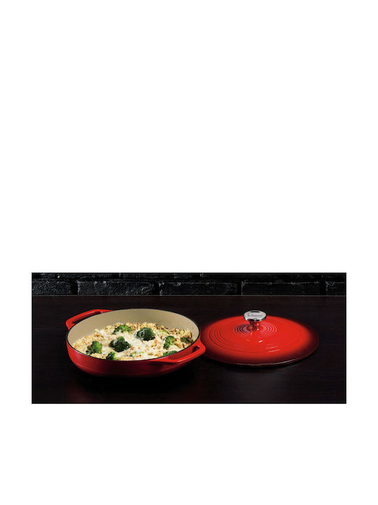 Lodge Ρηχή Κατσαρόλα από Μαντέμι 3.4lt / 36.5cm Red