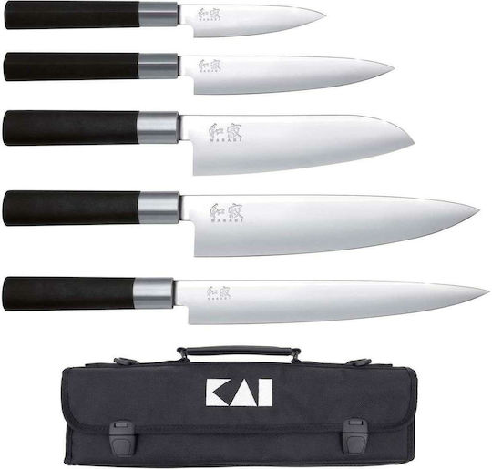 Kai Wasabi Ножове Комплект от Неръждаема Стомана Gray 5бр
