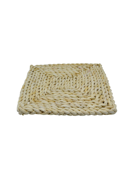 Ankor Σουπλά Ψάθινο Λευκό 25x25cm