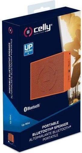 Celly Up Mini Ηχείο Bluetooth 2W με Διάρκεια Μπαταρίας έως 4 ώρες Πορτοκαλί