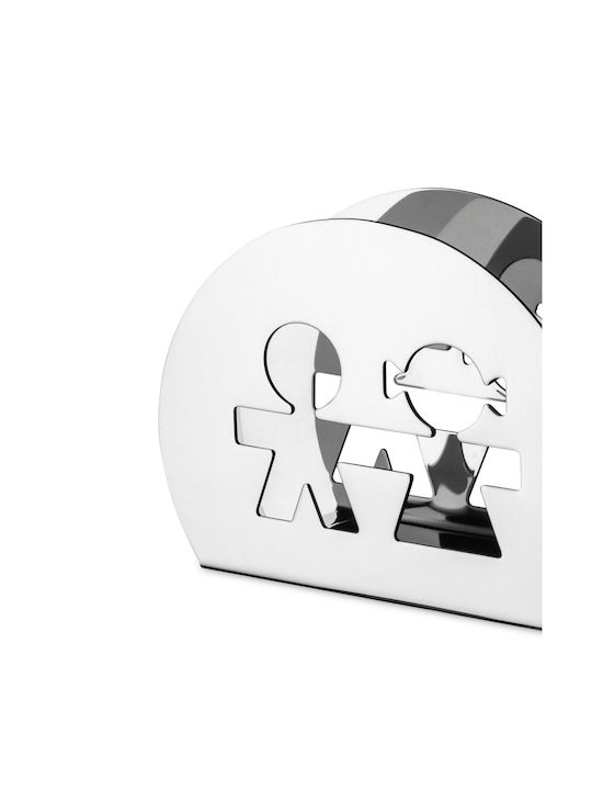 Alessi Girotondo Serviettenhalter Silber 11x11x8.5cm AKK51