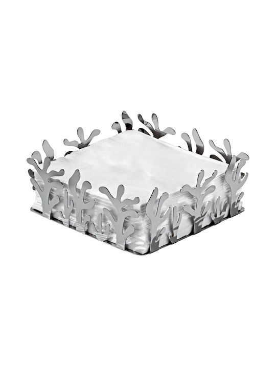 Alessi Metallischer Papiertuch- und Serviettenhalter Grau 20.5x20.5x8.3cm ESI18