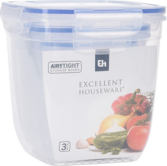 Excellent Houseware Σετ Δοχεία Φαγητού Διάφανα 3τμχ