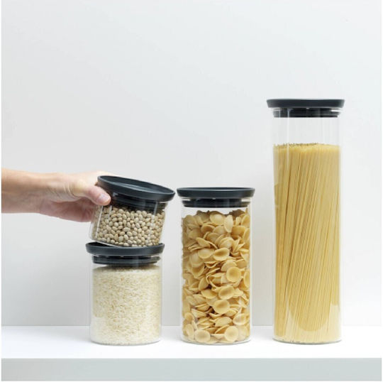 Brabantia Ваза за Обща Употреба с Капак Стъклена Сива 1900ml