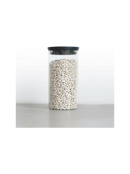 Brabantia Βάζο Γενικής Χρήσης με Καπάκι Γυάλινο Γκρι 1100ml