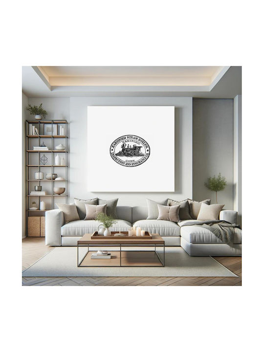 Steam Engine Train Stamp Design From Картина на Платно 120x120см