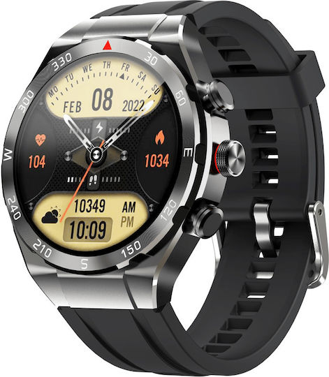 DAS.4 ST50 Smartwatch mit Pulsmesser (Black Case / Black Silicone Strap)