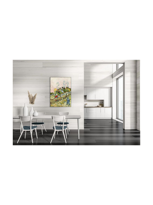 Houses Figure 1890 Painting Copy of Van Gogh on Canvas 40x50cm