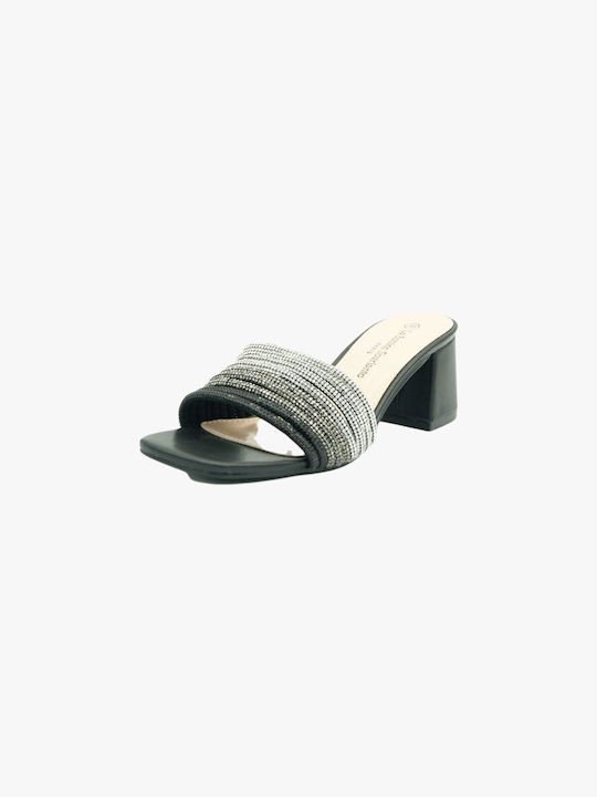 Joya Mules mit Absatz in Schwarz Farbe