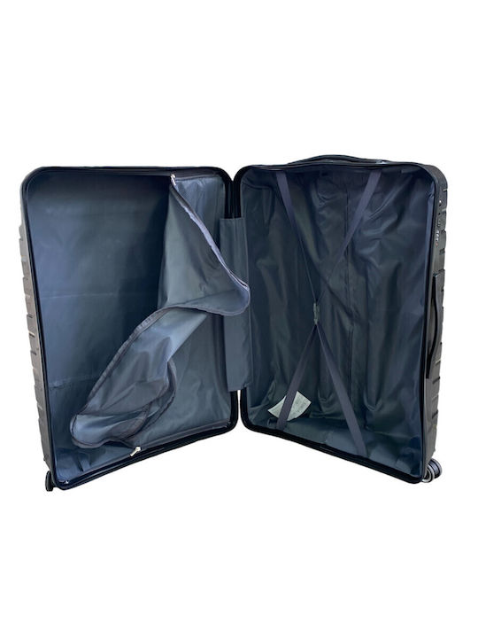 Ormi Medium Hard Travel Suitcase Black with 4 Wheels Height 65cm