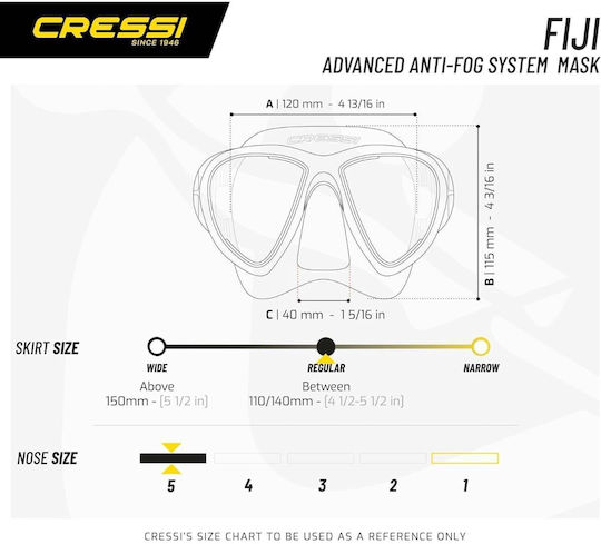CressiSub Fiji Gamma Combo Diving Mask Silicone with Snorkel White / Blue
