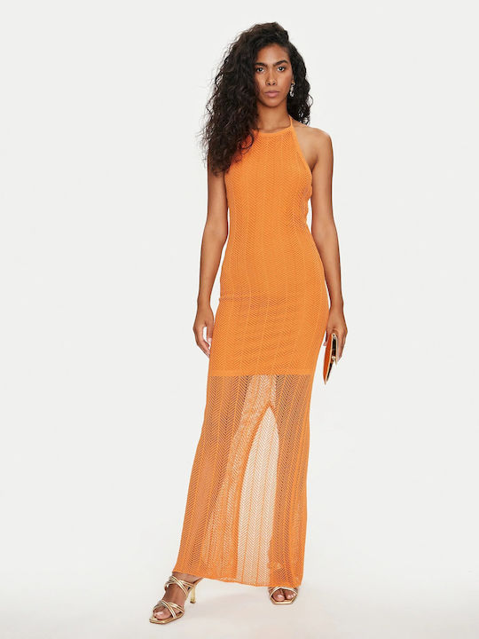 Summer Maxi Dress for Wedding Christening Orange