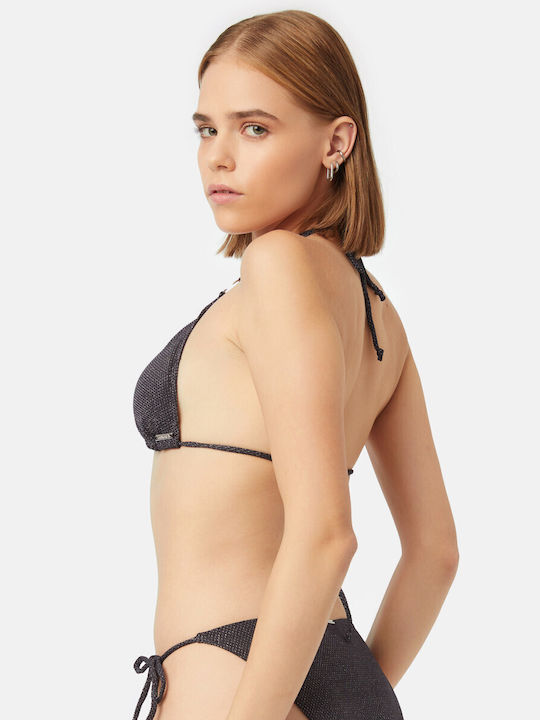 Minerva Underwire Triangle Bikini Top with Adjustable Straps Black