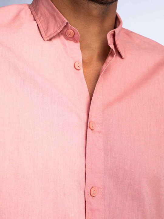 Long-sleeved Linen Shirt Rose