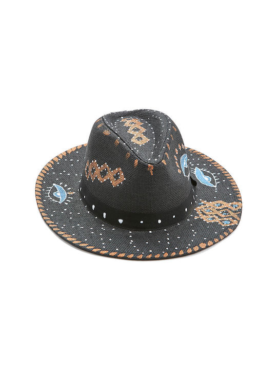 Verde Wicker Women's Hat Black